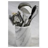 Marble Utensil 6" Vase with Utensils