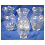 Clear Glass Vases - 4pcs