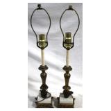 Pair of Lamps w/ marble bases - 23.25 tall