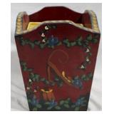 Painted Wood Trash Can 11.25 x 8.5 x 8.5