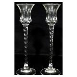 Pr Mikasa Crystal Candleholders 9.5"