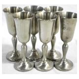 6 Preisner Pewter Cordials 4.5"