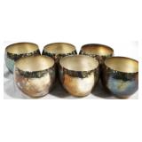 6 Silver Plated Cups Signed Italy 2.5"