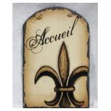 French "Welcome" Slate, 8.25 x 12.5