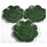 3 Majolica Plates - 8" round