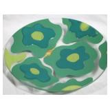 Large Art Glass Platter - 17.25 round