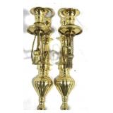 2 Brass Hanging Candle Holders - 12" tall