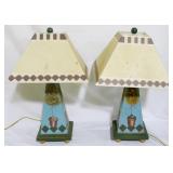 Pair Decorative Lamps 24"