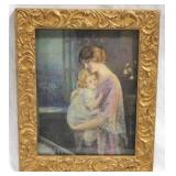 Vintage carved gold leaf frame w/ print