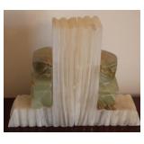 Pair agate vintage bookends, 5.5 x 3.5