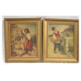 Pair of Framed Prints - 10.25 x 12.25