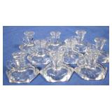Glass Candles Holders - qty 9