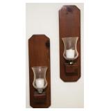 Pair of Wall Hanging Candle Holders - 16" tall