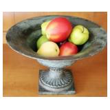 Metal Fruit Bowl with Faux Fruit - 14" x 8.5"