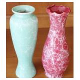 Set of 2 Vintage Vases - 9" tall