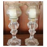 Pair of Candle Holders - 9" tall