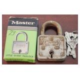 Master Lock with Keys and Original Box