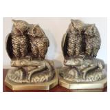 Pair of Brass Owl Bookends - 5" x 7"