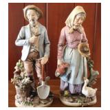 Pair of Man and Woman Statues - 13.5" tall
