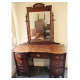 Antique Vanity with Mirror - 46" x 18" x 67"