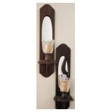 Pair of Wall Hanging Candle Holders - 16" tall