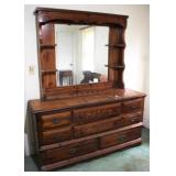 Dresser with Mirror - 62" x 18" x 72"