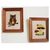 Lot of 2 Framed Embroideries - 11" x 13"