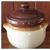 Stoneware Crock with Lid - 9" x 8.5"