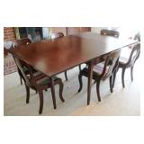 Drop-Side Dining Table with 6 Chairs and Pads