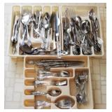 3-Tray Lot of Stainless Steel Flatware