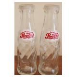 Lot of 2 Glass Pepsi Salt and Pepper Shakers