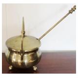 Brass Pot with Lid and Honey Wand - 9" x 7"