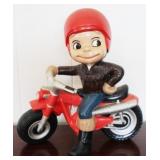 Ceramic Boy on Motorcycle - 13" x 13"