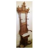 Antique Hall Tree - 29" x 15" x 86"