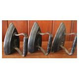 Lot of 3 Antique Sad Irons - 6" long