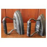 Lot of 2 Antique Sad Irons - 6" long
