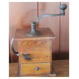 Antique Coffee Mill Grinder - 7.25" x 7.25" x 7"