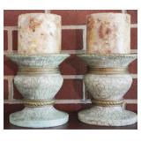 Pair of Candle Holders - 9.5" tall