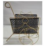 Vintage metal cart design magazine rack