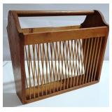 Wooden large spindle side magazine rack