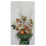 Cone Shade Pottery Lamp w/ Butterflies