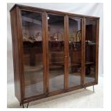 Vintage lighted cabinet on hairpin legs