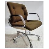 Vintage Steelcase chrome swivel office chair