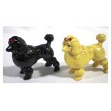 2 Ceramic Poodle Figurines