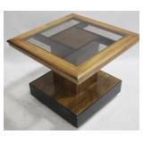 Smokey Glass Top End Table