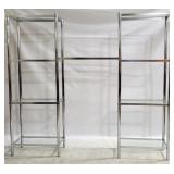 Vintage Chrome Wall Etagere w/ Glass Shelves