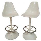 Pair vintage tulip swivel barstools