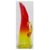 Blenko Amberina Pitcher Vase 13.5"
