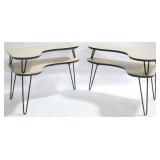 Pair Atomic Kidney Hairpin Leg Tables