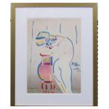 NUDE WOMAN IN VASE GICLEE BY PETER MAX